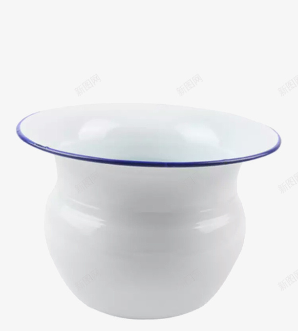 蓝边白痰盂png免抠素材_新图网 https://ixintu.com 产品实物 痰盂 白色 蓝边