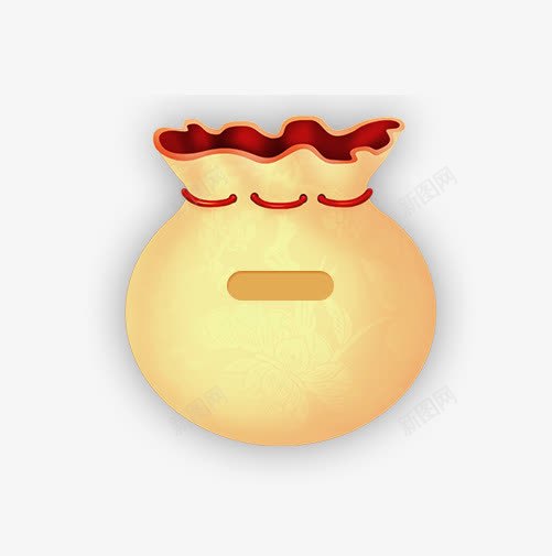 可爱的钱袋子png免抠素材_新图网 https://ixintu.com 卡通 扁平 理财 金色的 钱袋子