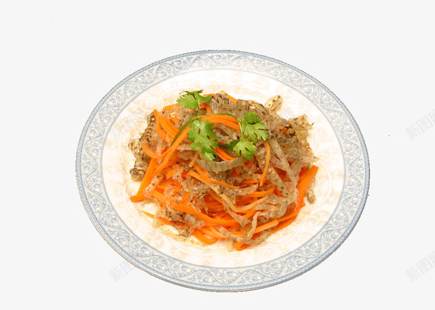 萝卜丝拌鱼皮png免抠素材_新图网 https://ixintu.com 下饭菜 传统美食 凉拌鱼皮 南方凉菜 开胃菜 菜式 萝卜 萝卜丝 餐饮美食 香辣鱼皮 鱼 鱼皮