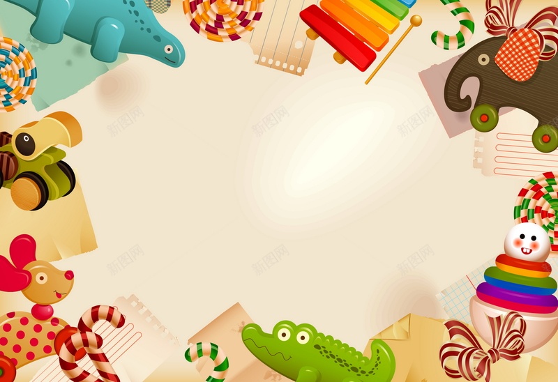 卡通玩具矢量图ai设计背景_新图网 https://ixintu.com 卡通 手绘 木马 玩具 童趣 矢量图