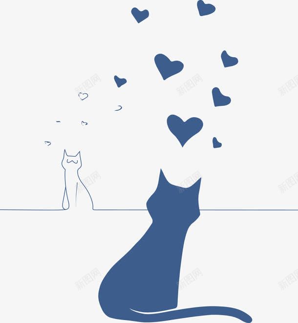 猫png免抠素材_新图网 https://ixintu.com 一见钟情 爱心 猫 相遇
