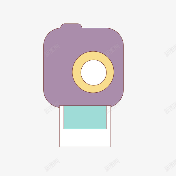 紫色拍立得的图标png_新图网 https://ixintu.com 创意 图标 拍照 照相 相机 相纸 简单 紫色