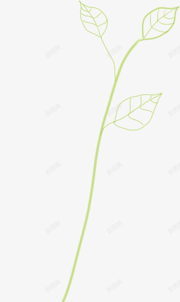 树叶绿色简笔画风格png免抠素材_新图网 https://ixintu.com 树叶 简笔 绿色 风格