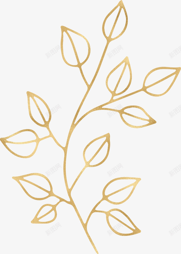 金色叶子png免抠素材_新图网 https://ixintu.com 叶子 叶子PNG 叶子装饰 装饰 装饰画 金色叶子