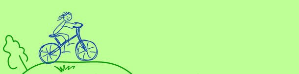 绿色清新banner背景jpg设计背景_新图网 https://ixintu.com 小孩 手绘画 绿色背景 自行车