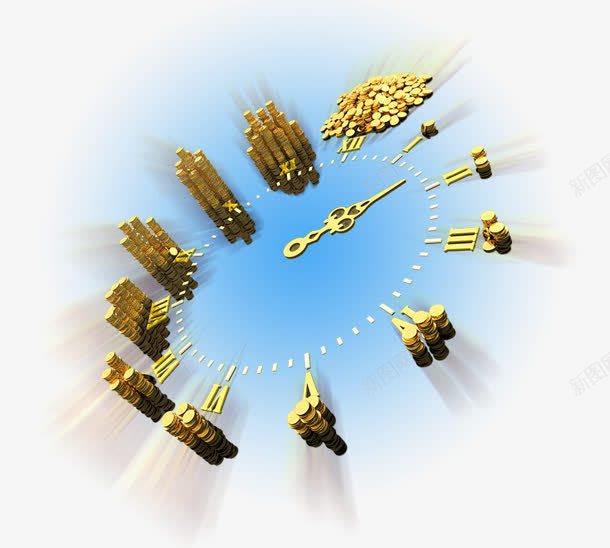 金币表盘钟表卡通背景png免抠素材_新图网 https://ixintu.com 卡通 背景 表盘 金币 钟表
