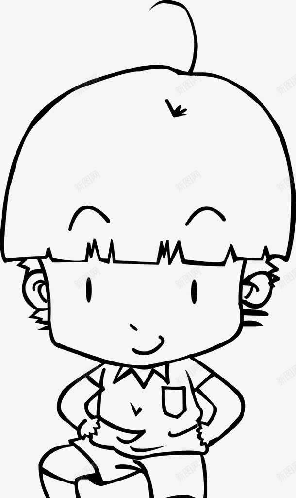 黑色简笔画男孩q版png免抠素材_新图网 https://ixintu.com 男孩 简笔 黑色