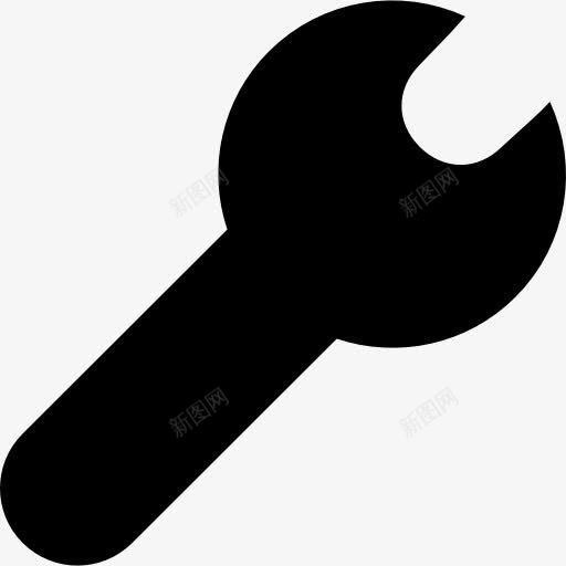 扳手的黑色剪影图标png_新图网 https://ixintu.com 大杯固体 工具 工具和用具 形状 扳手 轮廓工具 黑色