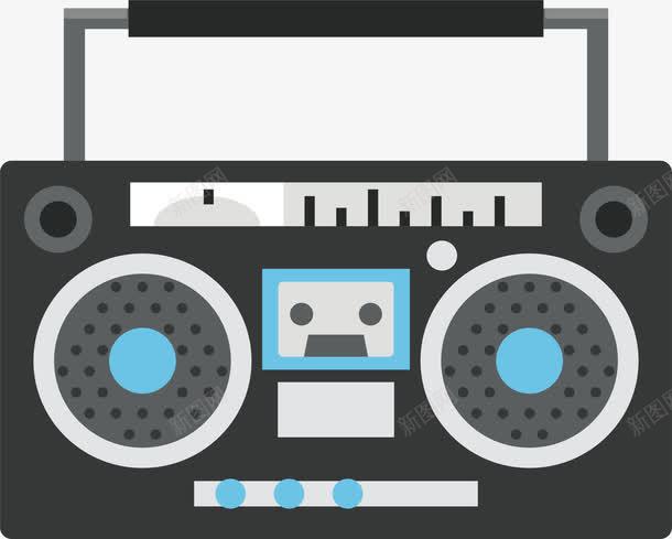 复古风录音机png免抠素材_新图网 https://ixintu.com 复古风 广场舞 录音机 矢量png 路放机 音乐播放