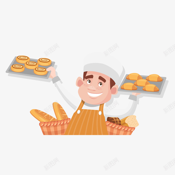 彩色扁平化面包食物元素矢量图ai免抠素材_新图网 https://ixintu.com 创意 卡通 吃的 彩色 扁平化 插画 面包 食物 矢量图