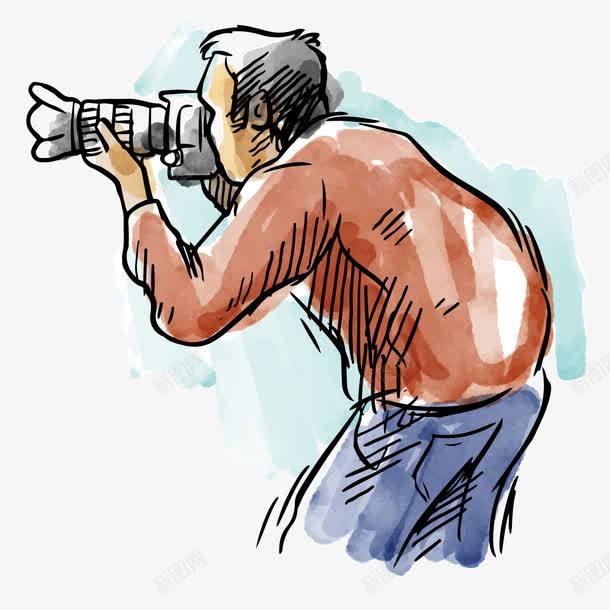 单反相机png免抠素材_新图网 https://ixintu.com 手绘 拍摄 站姿 装饰