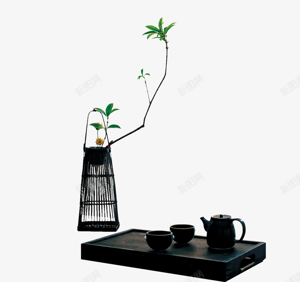 黑色煮茶和盘装茶具png免抠素材_新图网 https://ixintu.com 养生 实物 煮茶 煮茶茶具 盘装茶具 茶具 餐饮 黑色