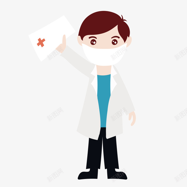 戴口罩医生人物png免抠素材_新图网 https://ixintu.com 医生 卡通人物 卡通医生 戴口罩