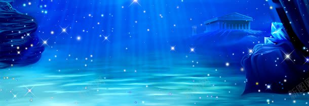 蓝色梦幻唯美海底背景bannerjpg设计背景_新图网 https://ixintu.com banner 唯美 梦幻 海底 背景 蓝色