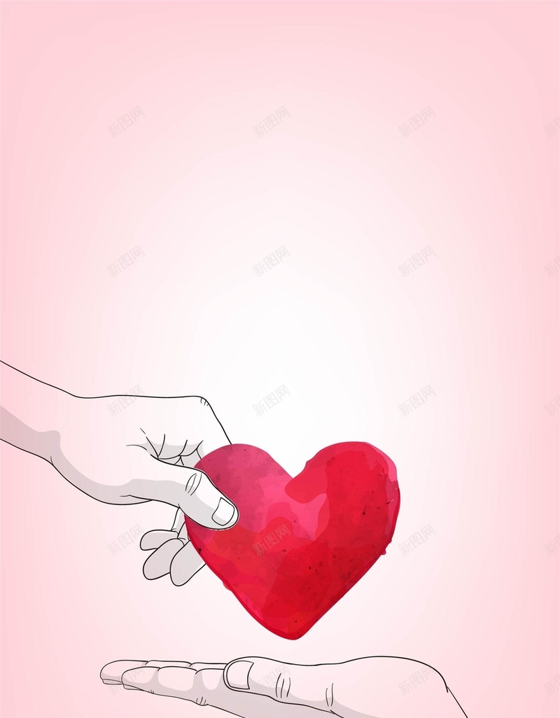 粉色爱心情人节平面广告矢量图ai设计背景_新图网 https://ixintu.com 公益宣传 平面广告 情人节 感恩节 手绘 爱心 简约背景 粉色背景 节日 矢量图