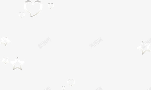 白色心形五角星图案png免抠素材_新图网 https://ixintu.com 五角星 图案 心形 白色