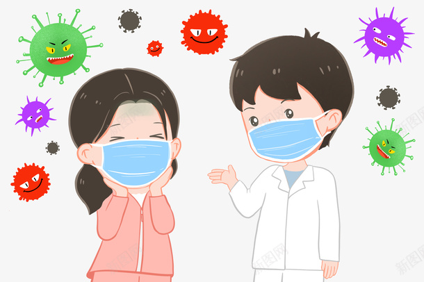 医生在和疫情病人沟通卡通人物png免抠素材_新图网 https://ixintu.com 医务人员 医生 卡通人物 抗击疫情 抗击疫情迎接春天 疫情病人
