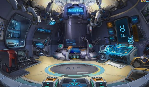 手绘机甲场景插画jpg设计背景_新图网 https://ixintu.com 场景 插画
