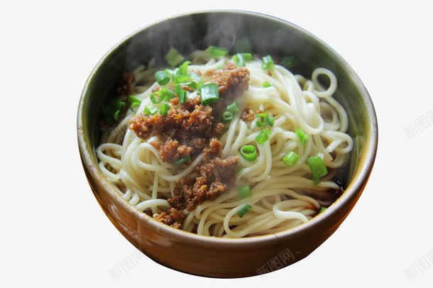 面条快餐png免抠素材_新图网 https://ixintu.com 一碗面条 热气 肉丁 葱花