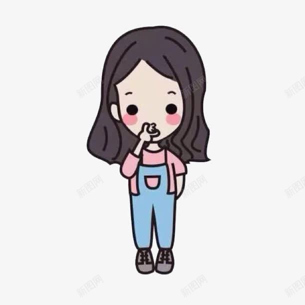 可爱的小妞png免抠素材_新图网 https://ixintu.com 卡通 女孩 小妞 牛仔裤