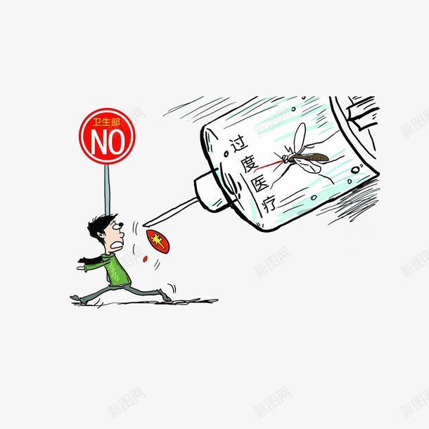 卫生部对过度医疗说NOpsd免抠素材_新图网 https://ixintu.com 卡通手绘 卫生部对过度医疗说NO 行政处罚