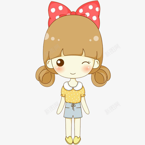 可爱卡通软萌妹纸png免抠素材_新图网 https://ixintu.com 卡通 可爱 妹纸 软萌