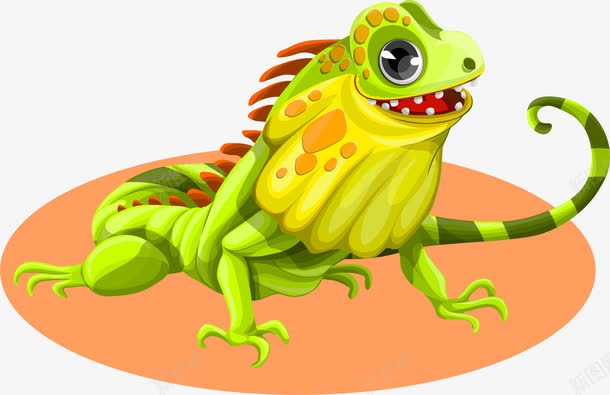 蜥蜴卡通png免抠素材_新图网 https://ixintu.com 动物 变色龙 绿色 蜥蜴 野生动物