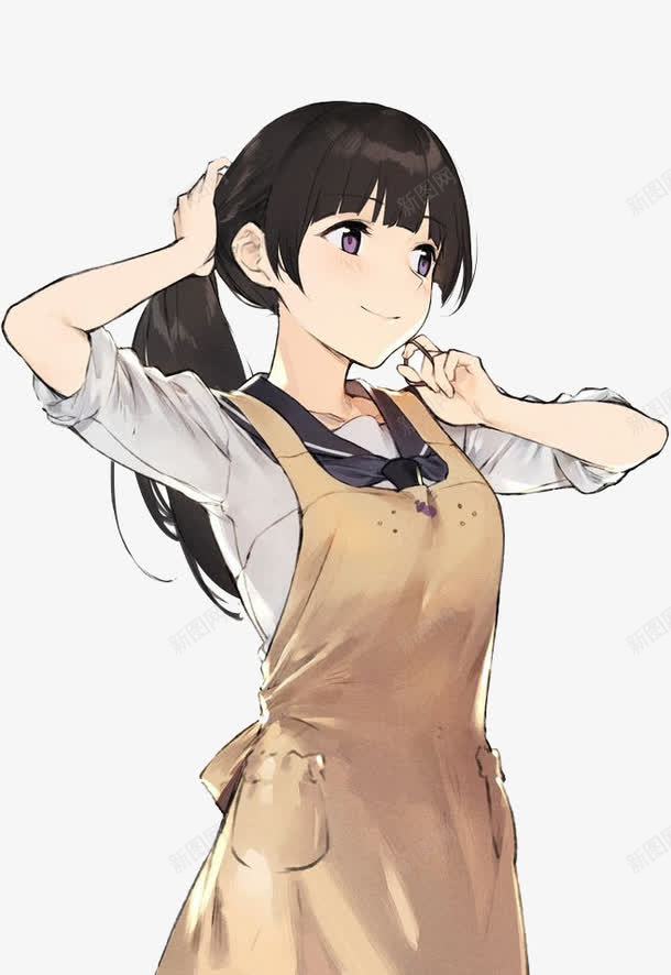 卡通女孩png免抠素材_新图网 https://ixintu.com 卡通 女孩 彩色 手绘 水彩 淑女 短发齐刘海 装饰 长发 齐刘海