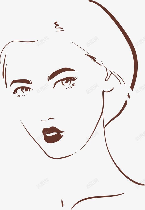 短发女轮廓png免抠素材_新图网 https://ixintu.com 女 手绘 轮廓