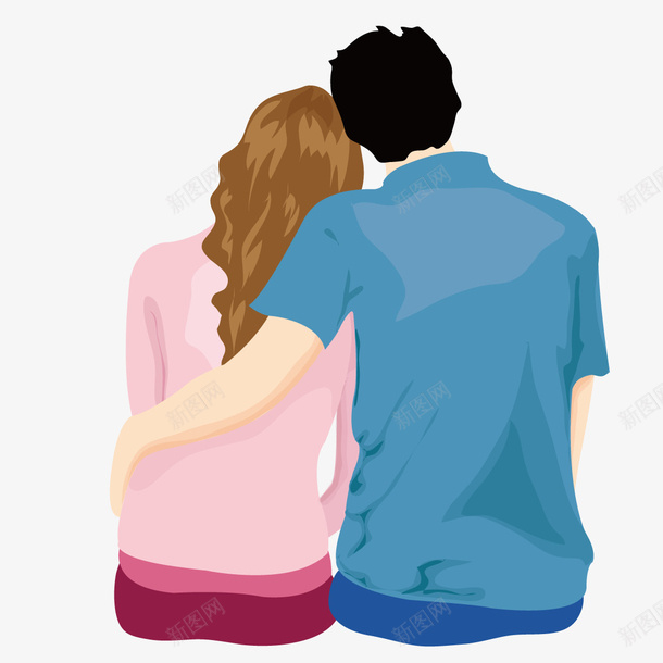 将头靠在男生肩膀上的女孩矢量图ai免抠素材_新图网 https://ixintu.com 女孩 男生 肩膀 矢量图