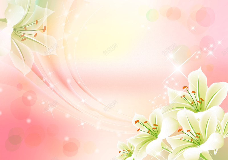 淘宝梦幻背景图psd设计背景_新图网 https://ixintu.com 光圈 光点温暖 梦幻 白色 百合 粉色