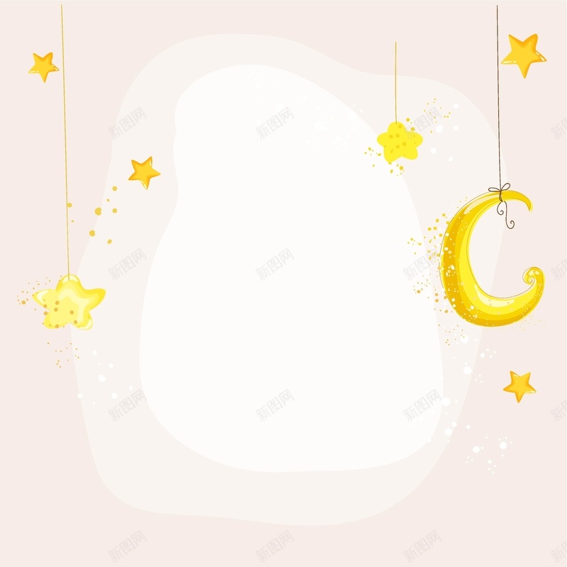 卡通星月吊坠背景矢量图ai设计背景_新图网 https://ixintu.com 卡通 吊坠 星月 背景 矢量图