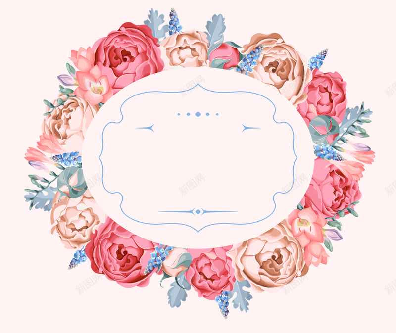 粉玫瑰花环背景图矢量图ai高清背景_新图网 https://ixintu.com 小清新 文艺 浪漫 清新白色 简约 粉玫瑰 花环 薰衣草 矢量图