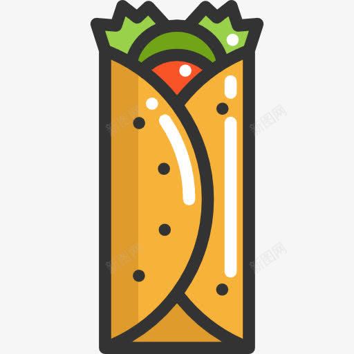 Burrito图标png_新图网 https://ixintu.com 墨西哥食品 快餐 热辣墨西哥 煎饼 玉米饼 肉类 食品 食品和餐厅