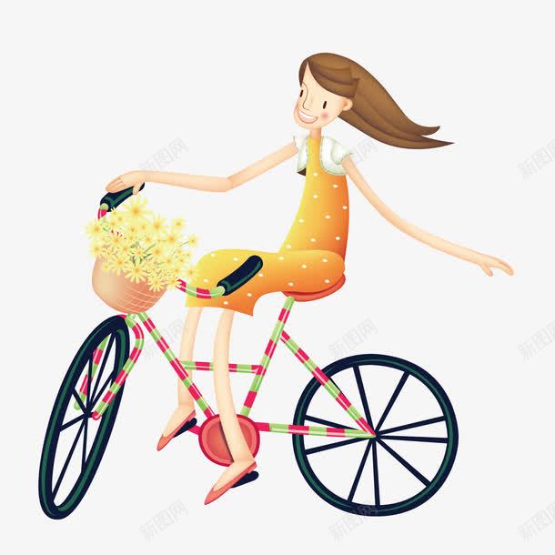 骑自行车的美女png免抠素材_新图网 https://ixintu.com 美女 自行车 鲜花
