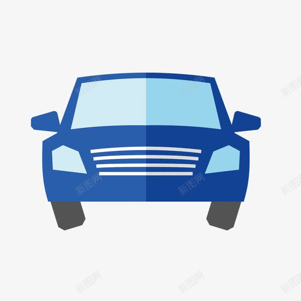 蓝色卡通车图标psd_新图网 https://ixintu.com Q版汽车 卡通 图标 蓝色 车辆