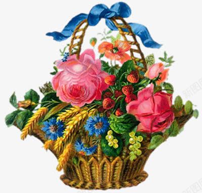 花篮png免抠素材_新图网 https://ixintu.com 手工艺 竹篮 竹编 篮子
