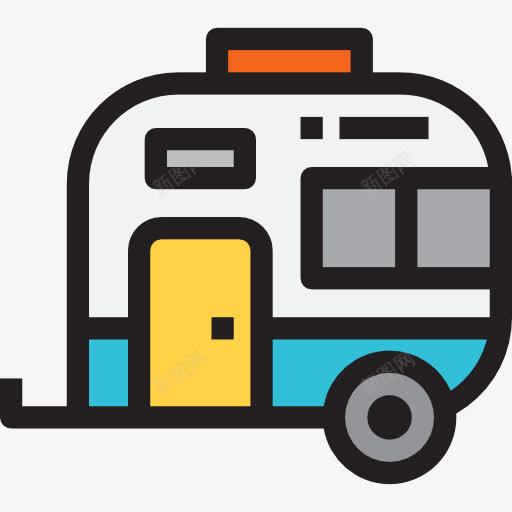 大篷车图标png_新图网 https://ixintu.com 夏天的假期 大篷车 拖车 旅游 汽车 运输 露营