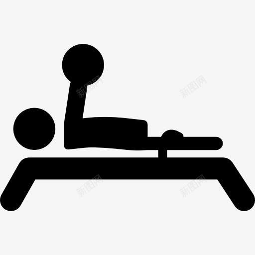 残奥会举重躺剪影图标png_新图网 https://ixintu.com 举重 体重 健身房 剪影 多项运动 残奥会 说谎 运动