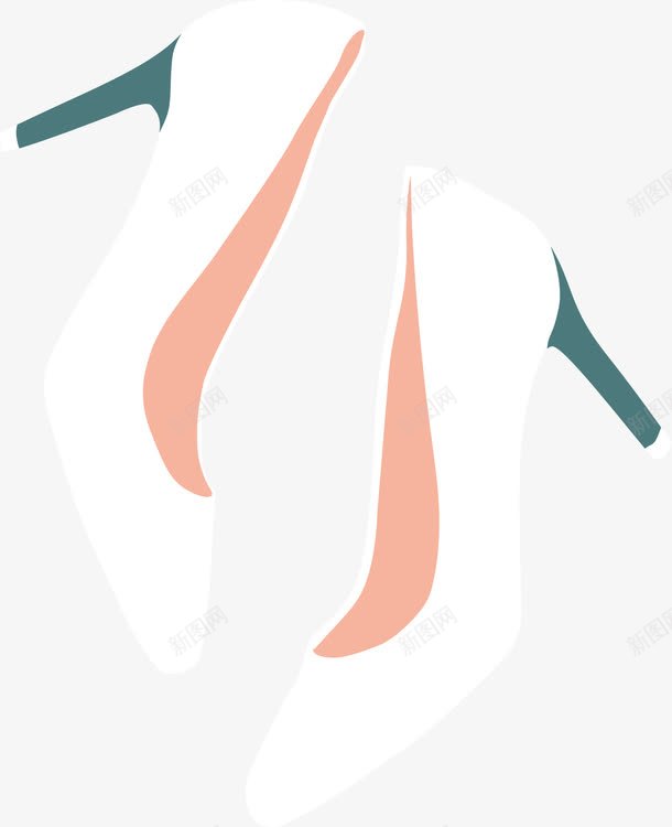 手绘白色高跟鞋鞋子png免抠素材_新图网 https://ixintu.com 小清新 手绘鞋子 白色鞋子 白色高跟鞋 简约