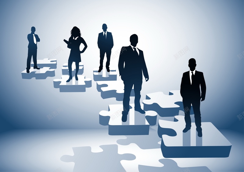 商务人物矢量图ai设计背景_新图网 https://ixintu.com 人物 商业 商务 拼图 科幻 科技 矢量图
