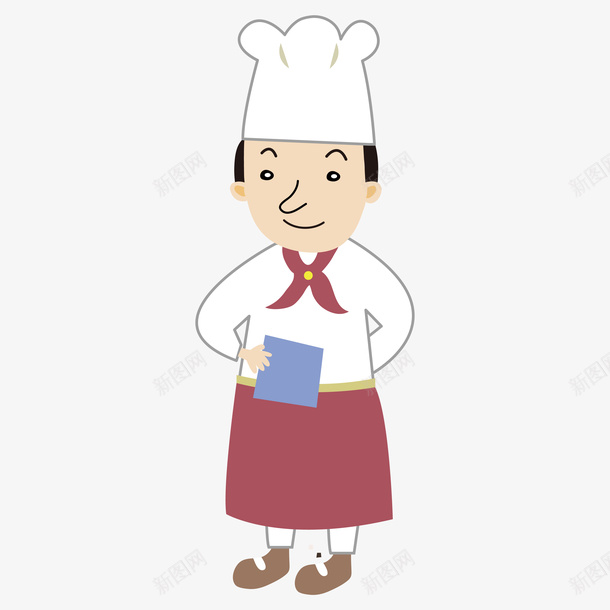 卡通厨师手绘简图png免抠素材_新图网 https://ixintu.com 人物 卡通 厨师 厨师帽 厨师服 围裙 餐厅