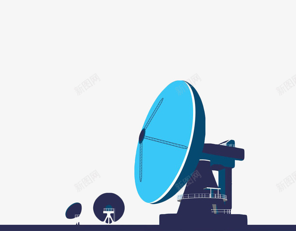 手绘蓝色雷达信号接收器png免抠素材_新图网 https://ixintu.com 信号 手绘 接收器 科技 蓝色 雷达 雷达信号