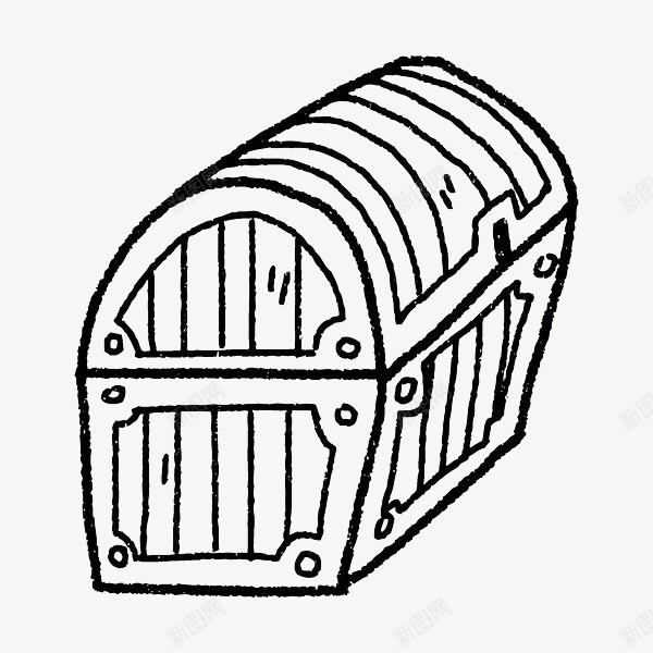 手绘简约线条宝箱图标png_新图网 https://ixintu.com 宝箱 宝藏 游戏宝箱 游戏箱子 简约手绘 黑色线条
