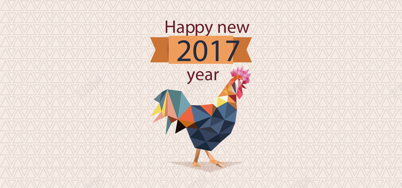 多边形公鸡背景的新年背景矢量图ai设计背景_新图网 https://ixintu.com 2017 公鸡 几何 多边形 扁平 新年 矢量 简约 鸡年 矢量图