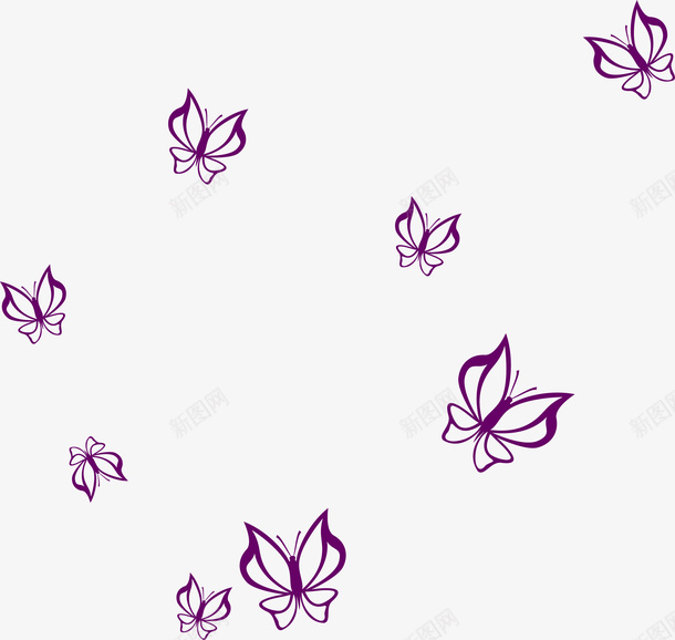 紫色的花朵png免抠素材_新图网 https://ixintu.com png图形 png装饰 手绘 花朵 蝴蝶 蝴蝶花 装饰