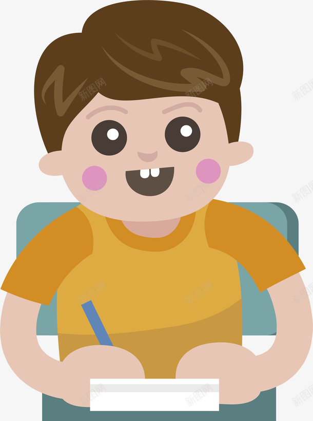 受到表扬的男孩矢量图eps免抠素材_新图网 https://ixintu.com 卡通男孩 受到表扬 大板牙 小男孩 矢量png 课堂问题 矢量图