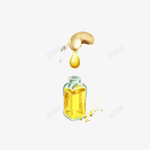 手绘水彩腰果油瓶插图png免抠素材_新图网 https://ixintu.com 手绘 手绘腰果 插图 植物油 水彩 水彩画 油瓶 腰果 腰果油 设计 食用油