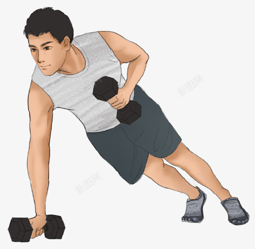 运动中的男子png免抠素材_新图网 https://ixintu.com 人物 人物插画 俯卧撑 卡通人物 插画 男子 运动