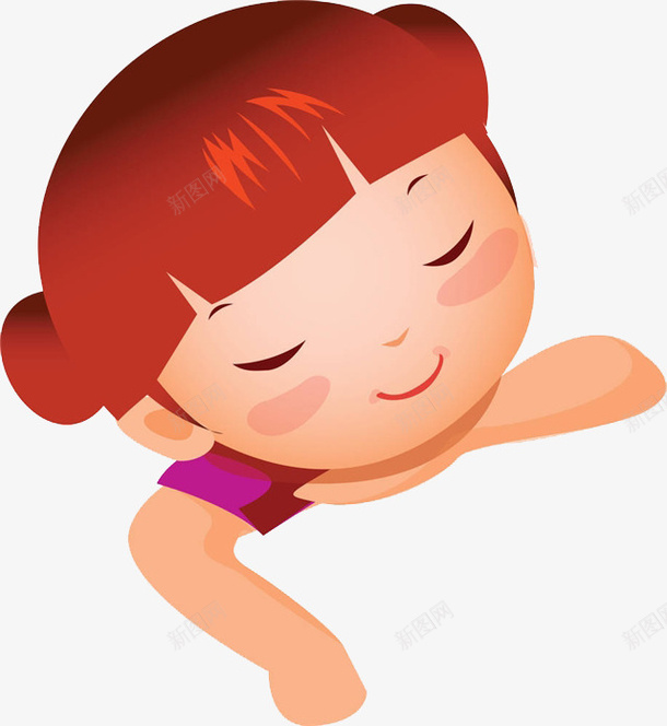 一个趴着的小女孩png免抠素材_新图网 https://ixintu.com 卡通手绘 可爱 小女孩 幻想 想象 闭着的眼睛